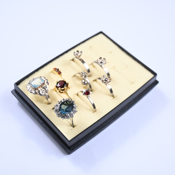 Ringar i silver, 9st.