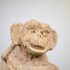 Skulptur i form av apa, lergods, signerad, 1900-tal.
