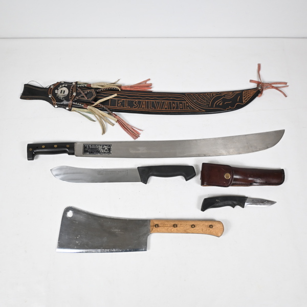 Machete och knivar, 4st.