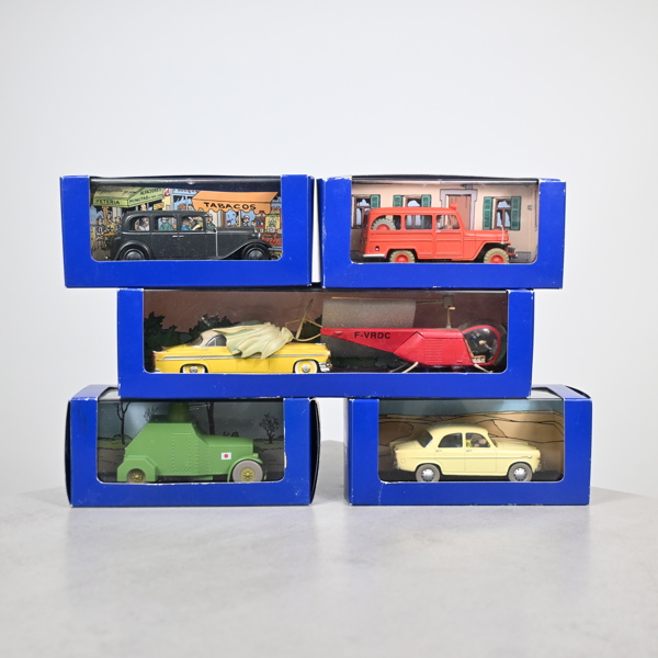 Modellbilar, 5st, Tintin, Editions Atlas, Moulinsart. 