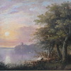 Okänd konstnär, landskap med sjöutsikt, 1800-tal.