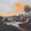 Oidentifierad konstnär, landskap med sjömotiv, 1800-tal.