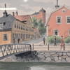 Rolf Eriksson (1920-1976), Uppsalamotiv, färglitografi, signerad och numrerad.