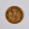 Guldmynt i 21,6k guld, Oscar II, 10kr, Sverige, 1874.