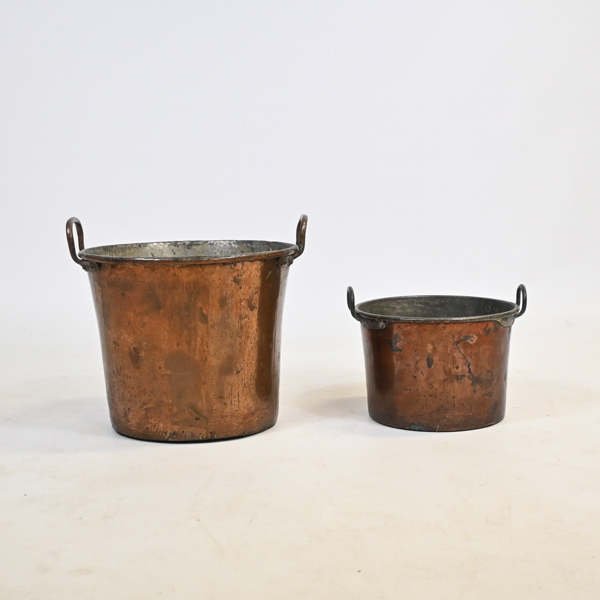Kittlar, 2st, koppar, 1800-tal.