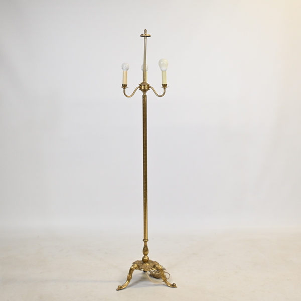 Golvlampa, mässing, 1940/50-tal. 