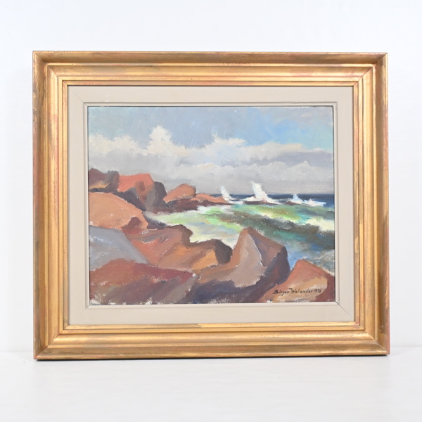 Birger Welander (1916-1985), Kustmotiv, olja på duk, signerad.