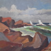 Birger Welander (1916-1985), Kustmotiv, olja på duk, signerad.