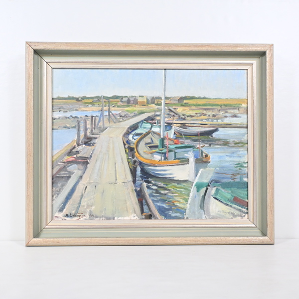 Harald Östergren (1888-1974), Motiv från Bläsinge, olja på pannå, signerad.