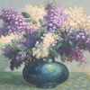 Jonas Lindkvist (1889-1955), Blomsterstilleben, olja på pannå, signerad. 