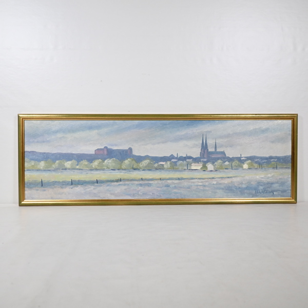 Stig Hallblom (f. 1932), Uppsalamotiv, olja på duk, signerad.