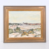 Gusten Widerbäck (1879-1970), "Gamla Uppsala högar", olja på pannå, signerad.