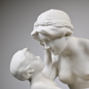 Frits Greiner, skulptur, parian, "Moderskärlek", Gustavsberg, 1926.