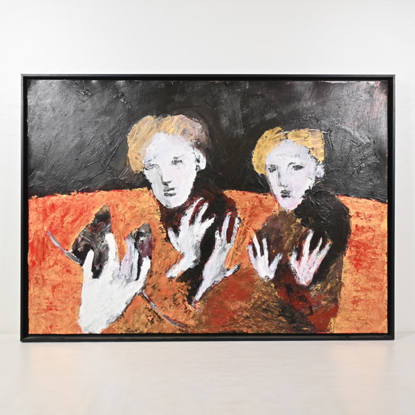 Camilla Pyk (f. 1966), olja på papper, signerad.