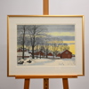 Carin Ax (1915-2006), "Vintereftermiddag i Ekeby by", färglitografi, signerad.