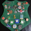 Parti pins och märken.