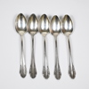 Kaffeskedar i silver, 5st, 830.
