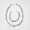 Halsband och armband, flätade, sterlingsilver.