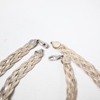 Halsband och armband, flätade, sterlingsilver.