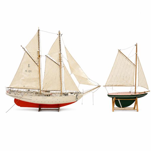 Segelfartygsmodeller, 2st, 1900-talets andra hälft.
