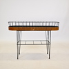 Blombord, metall och teak, 1950-tal. 