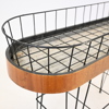 Blombord, metall och teak, 1950-tal. 