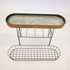 Blombord, metall och teak, 1950-tal. 