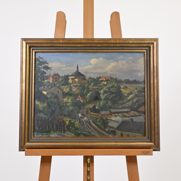 Gunnar Zetterström (1902-1965), Stockholmsmotiv, olja på pannå, signerad.
