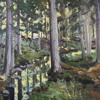 Bruno Karlsson (f. 1927) Skogsmotiv, olja på duk, signerad.