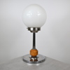 Bordslampa, masurbjörk och kromad metall, art deco, 1930-tal. 