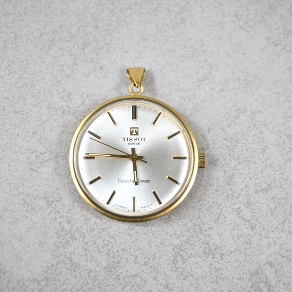 Herrarmbandsur / hänge i 18k guld, Tissot.