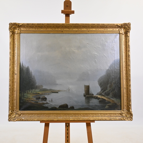 Okänd konstnär, fjordlandskap, sent 1800-tal.