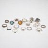 Ringar i sterlingsilver, 15st.