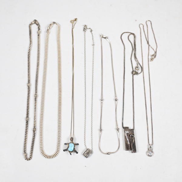 Halsband i sterlingsilver, 7st.