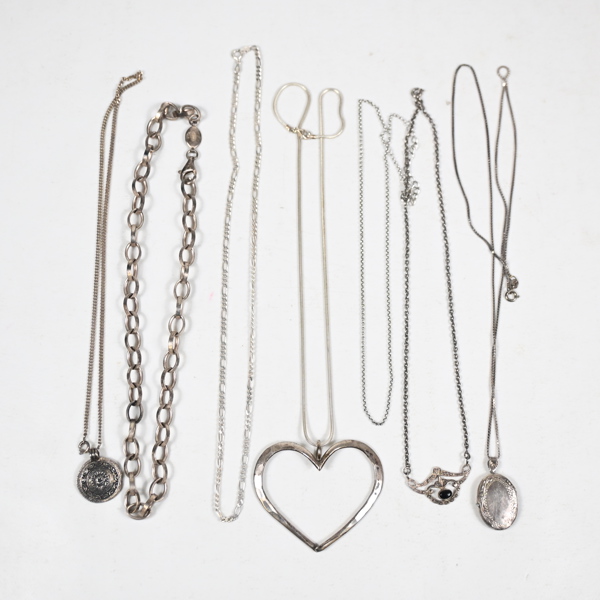 Halsband i sterlingsilver, 7st.