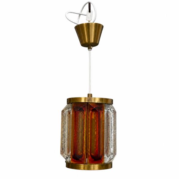 Paul Kedelv, taklampa, "Prax", glas, Reijmyre, 1960-tal.