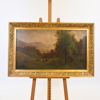 Okänd konstnär, landskap med betande kor, 1800-tal.