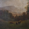 Okänd konstnär, landskap med betande kor, 1800-tal.