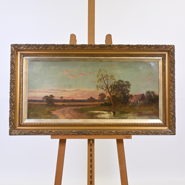 Oidentifierad konstnär, pastoralt landskap med flod, 1800-tal.