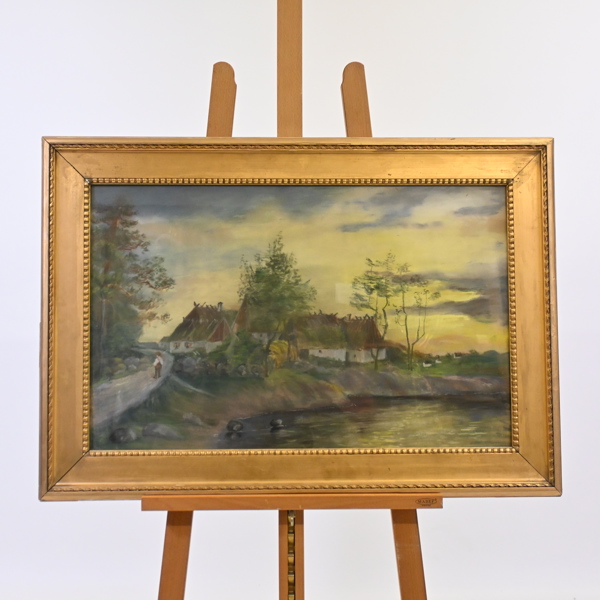 Okänd konstnär, lantligt landskap, 1900-tal.