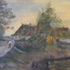 Okänd konstnär, lantligt landskap, 1900-tal.