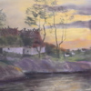 Okänd konstnär, lantligt landskap, 1900-tal.