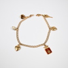 Armband med berlocker, 18k guld, bismarck-länk.
