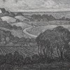 Jonas Lindkvist (1889-1955) Gamla Uppsala Högar, krita, signerad.