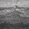 Jonas Lindkvist (1889-1955) Gamla Uppsala Högar, krita, signerad.