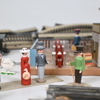 Modelljärnväg med tåg, mestadels Märklin, Tyskland.