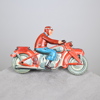 Mekanisk leksak, motorcykel, plåt, Tyskland, 1900-talets mitt.