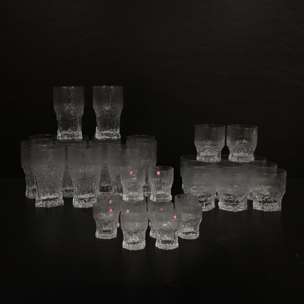 Tapio Wirkkala, glasservis, 36 delar, "Aslak", Iittala, Finland.