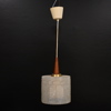 Taklampa, teak och glas, 1960/70-tal.