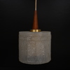 Taklampa, teak och glas, 1960/70-tal.